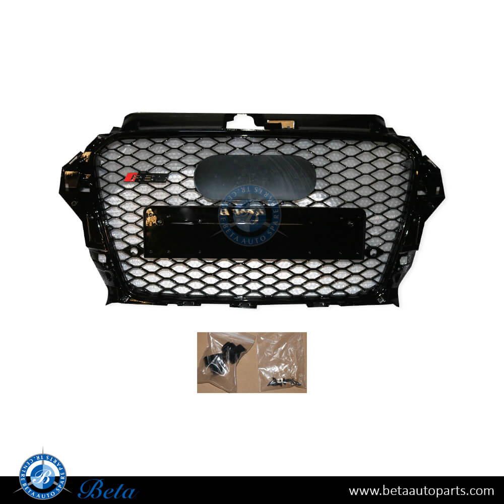 Radiator Grille RS3 Look All Black for Audi A3 2013-2016 models, Part Number 8V4853651F-9197 Radiator Grille RS3 Look All Black for Audi A3 2013-2016 models, Part Number 8V4853651F-9197